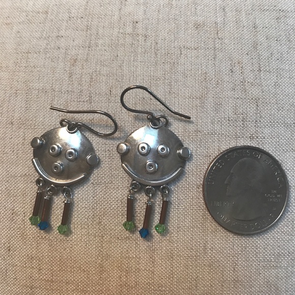 🙂 Pair of smiley face sterling silver earrings 🙂 - Picture 3 of 3